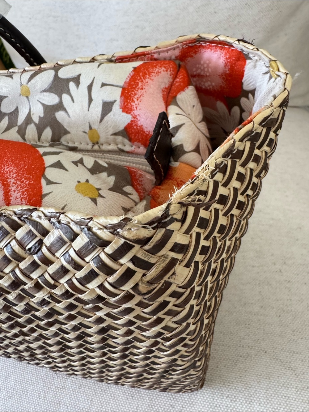 ‼️SOLD‼️Kate Spade New York Natural Woven Straw Weave Nuetral Tote - Picture 11 of 17